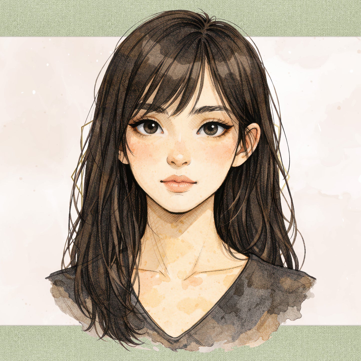 35 Soft Soul Girl Portraits: Distressed & Textured Mixed Media Style Patterns – PNG Bundle