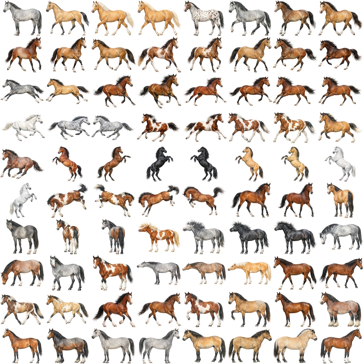 80 Horse Clipart Bundle • Equestrian Art Sketches • Commercial Use PNG