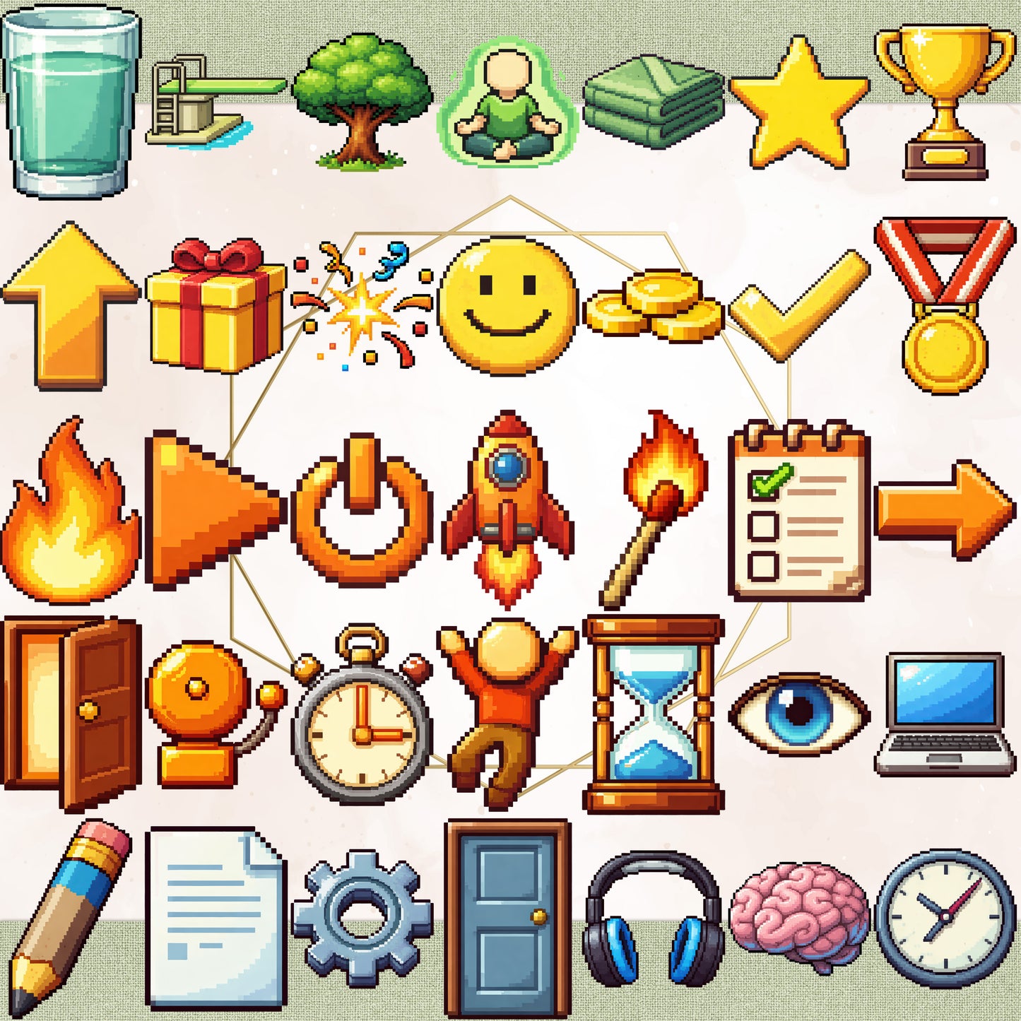 ADHD Executive Function Icons – Cozy Pixel Planner Set (70 PNG)
