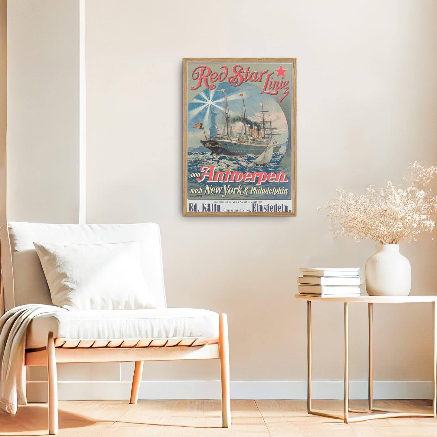 Red Star Line 3 – Von Antwerpen nach New York & Philadelphia (1893) | Vintage Ocean Liner Poster